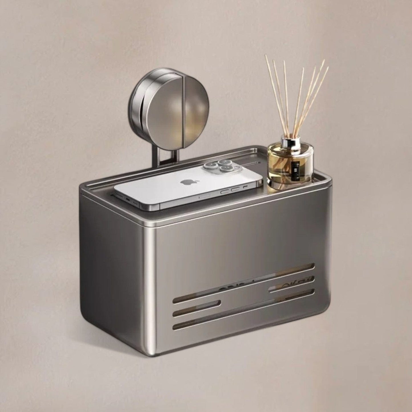 Porte Papier Toilette avec Ventouse - Tablette Multifonction