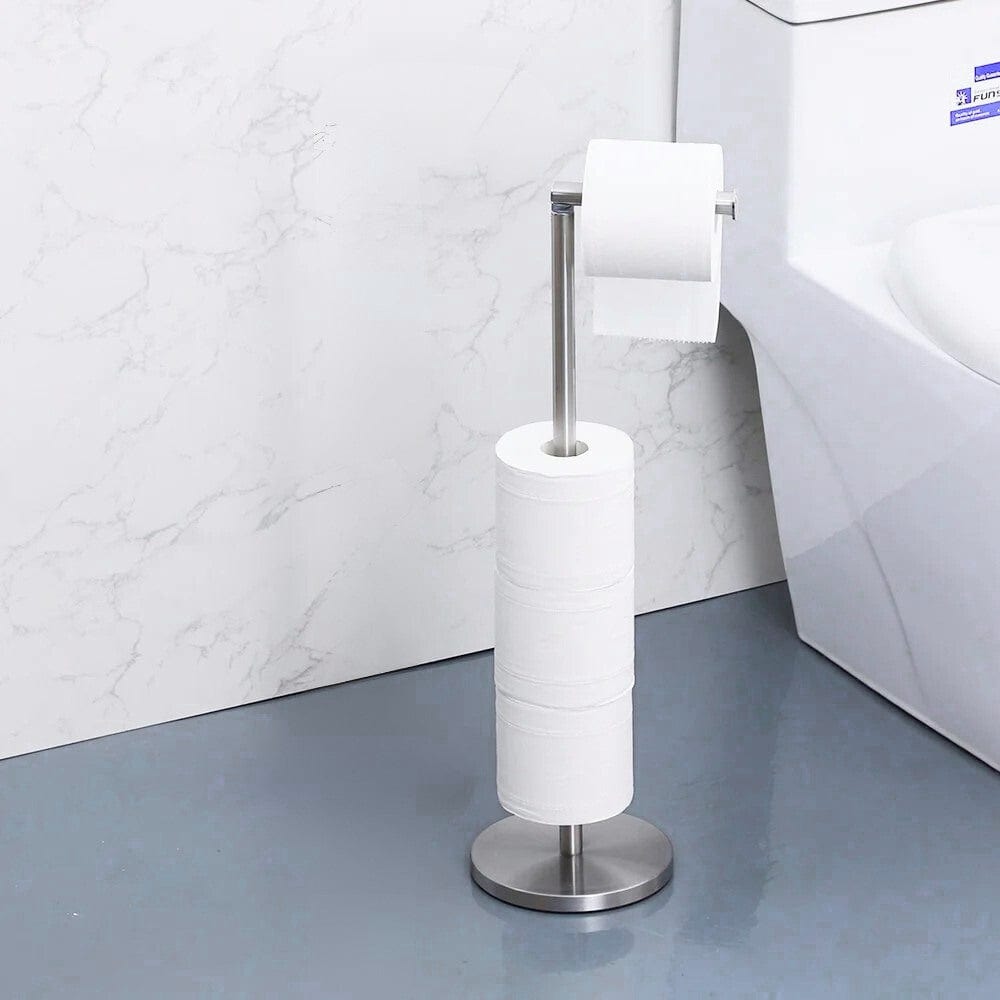 Porte Papier Toilette Inox sur Pied - Bras Articulé 2-en-1
