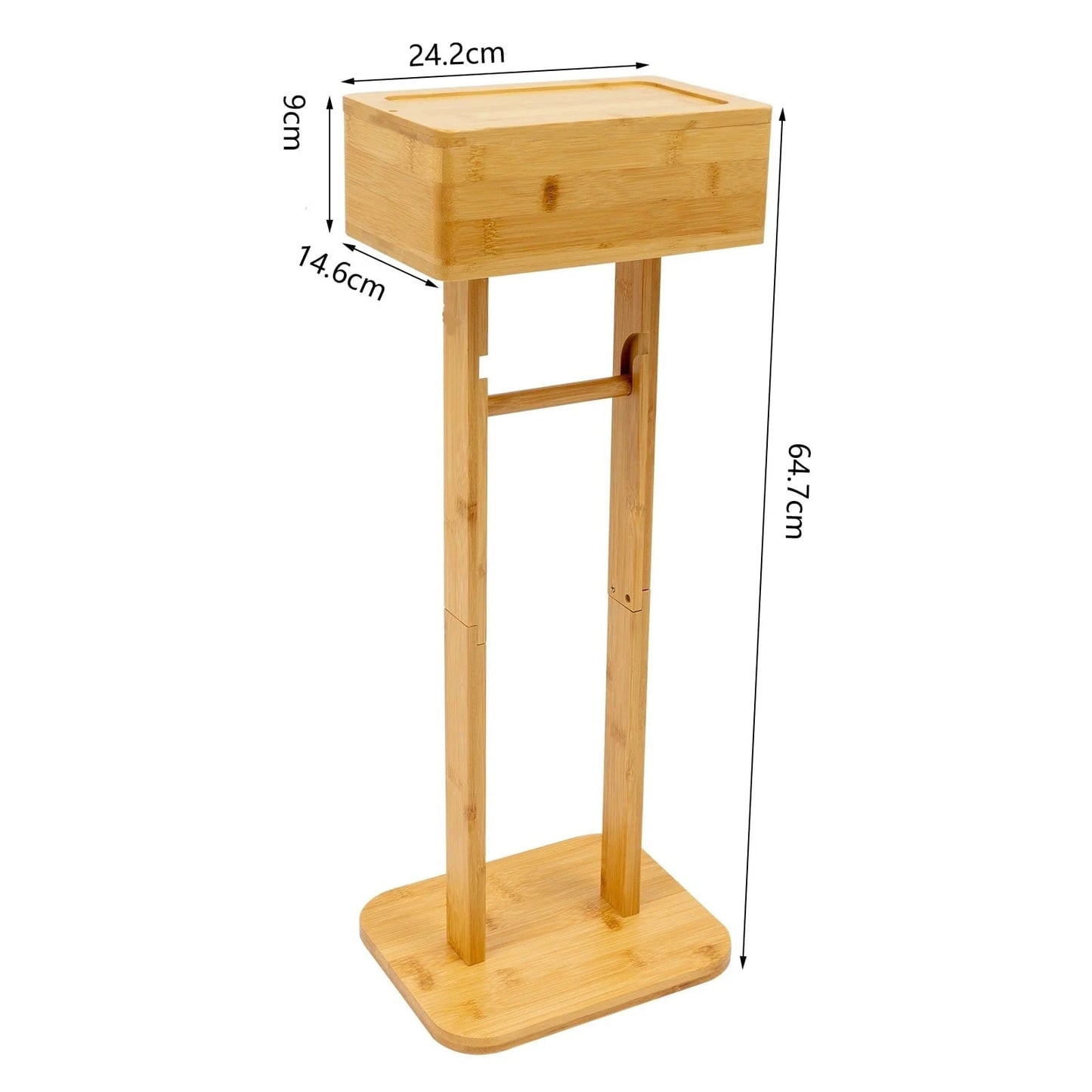 Porte Papier Toilette sur Pied Bambou - Tour Stockage Éco
