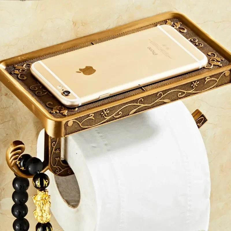 Porte Papier Toilette Vintage - Motifs Baroques Dorés
