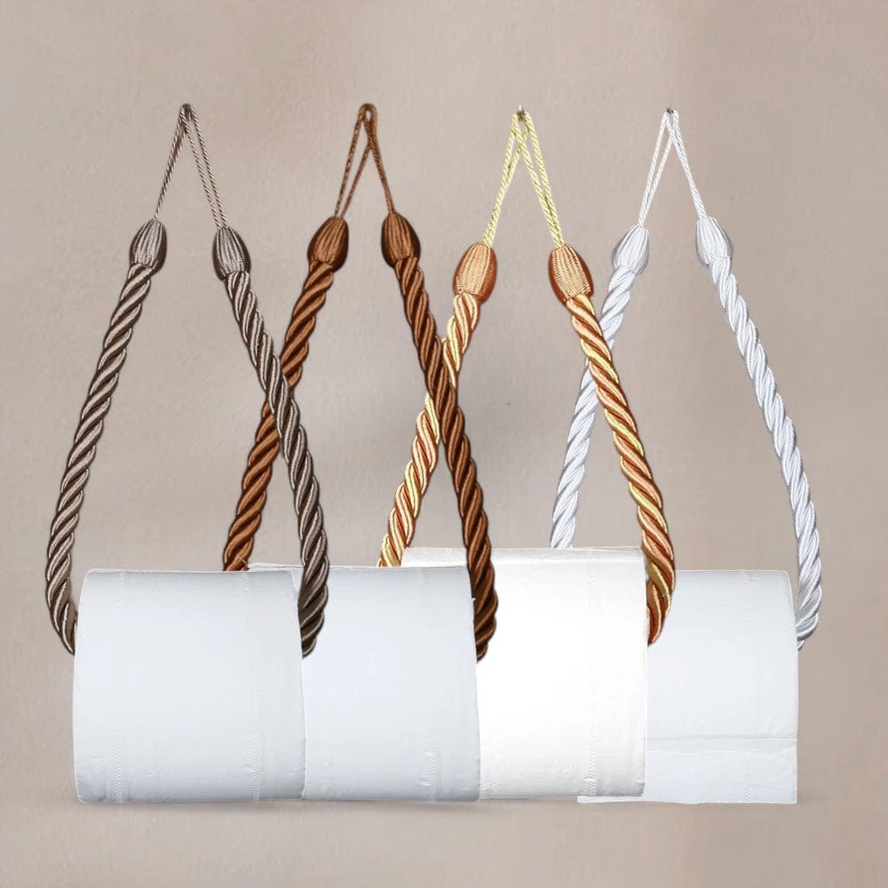 Porte Papier Toilette Adhésif Corde - 4 Coloris Sans Perçage