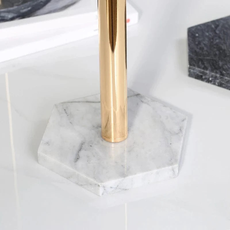 Porte Papier Toilette avec Pied - Base Hexagonale Marbre