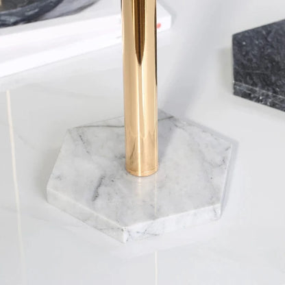 Porte Papier Toilette avec Pied - Base Hexagonale Marbre