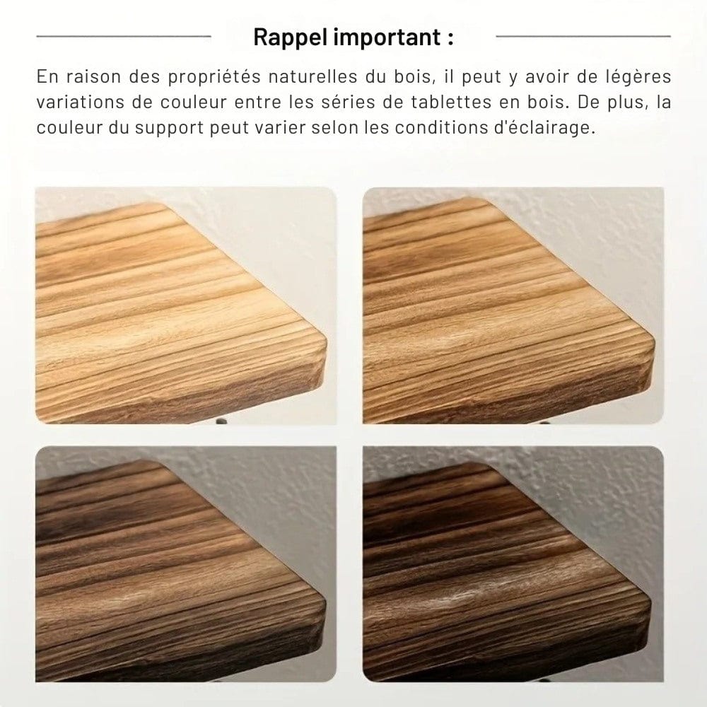 Porte Papier Toilette avec Tablette Bois - Design Industriel Moderne