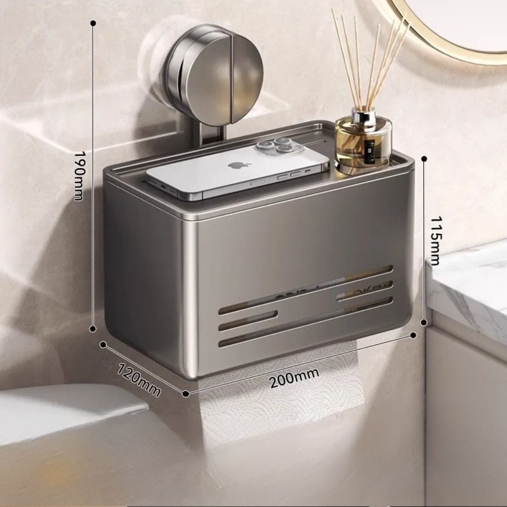 Porte Papier Toilette avec Ventouse - Tablette Multifonction