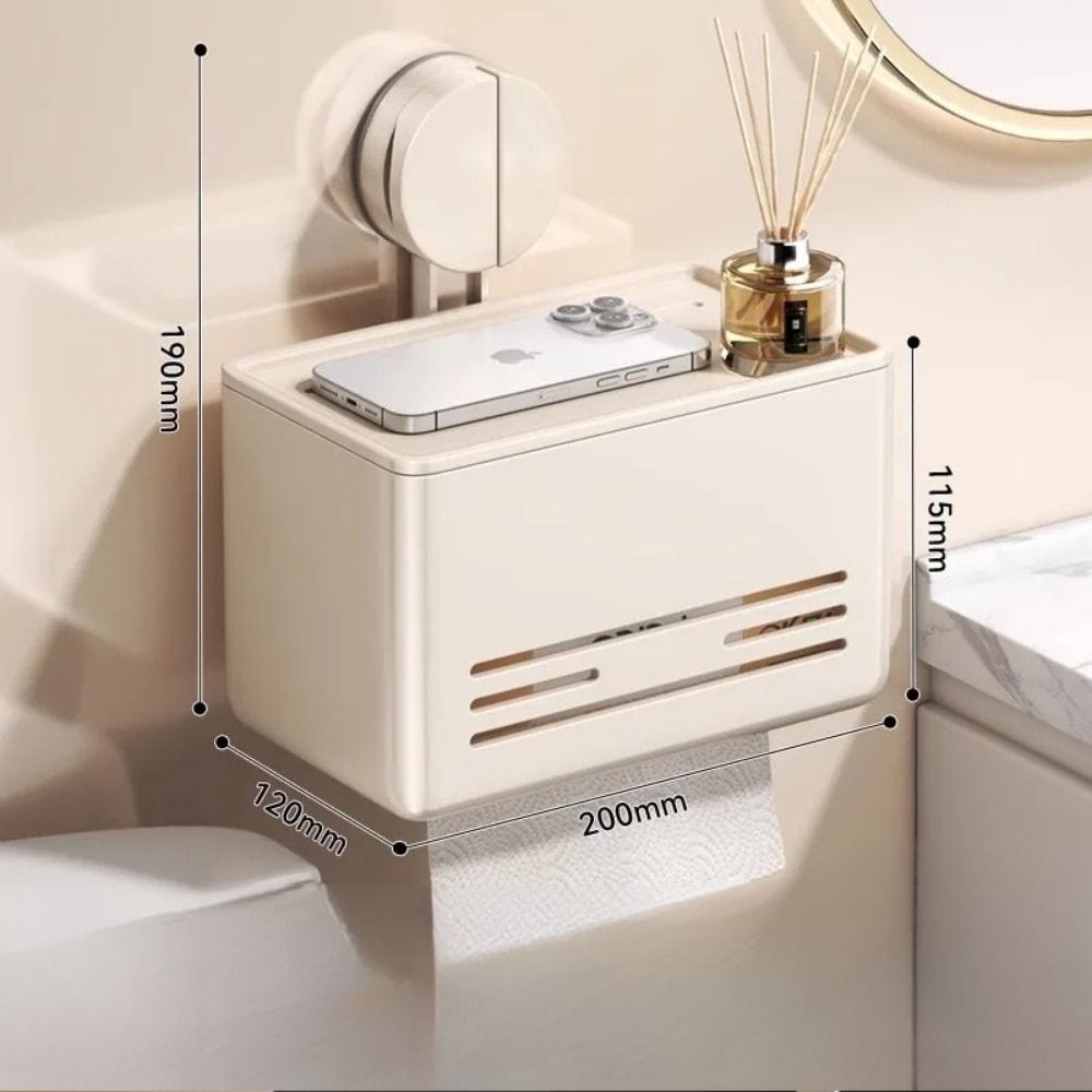 Porte Papier Toilette avec Ventouse - Tablette Multifonction