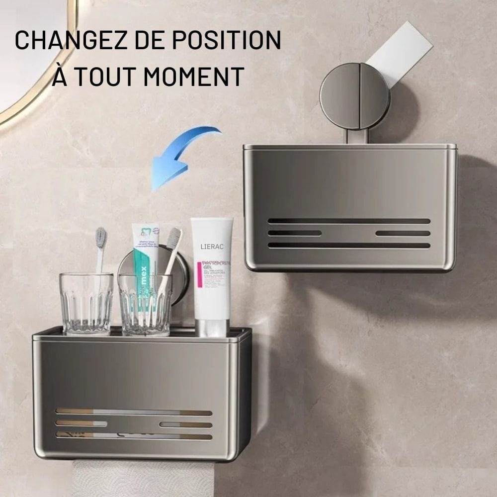 Porte Papier Toilette avec Ventouse - Tablette Multifonction