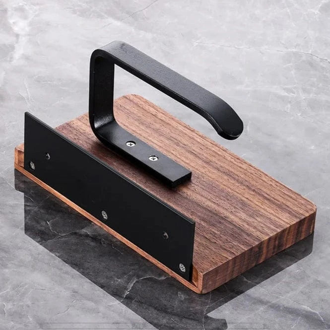 Porte Papier Toilette Bois et Noir - Tablette Accessoires