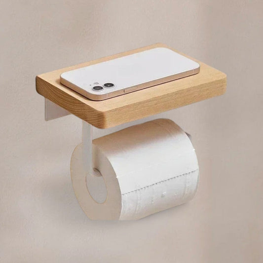 Porte Papier Toilette Bois Flotté - Tablette Design Naturel