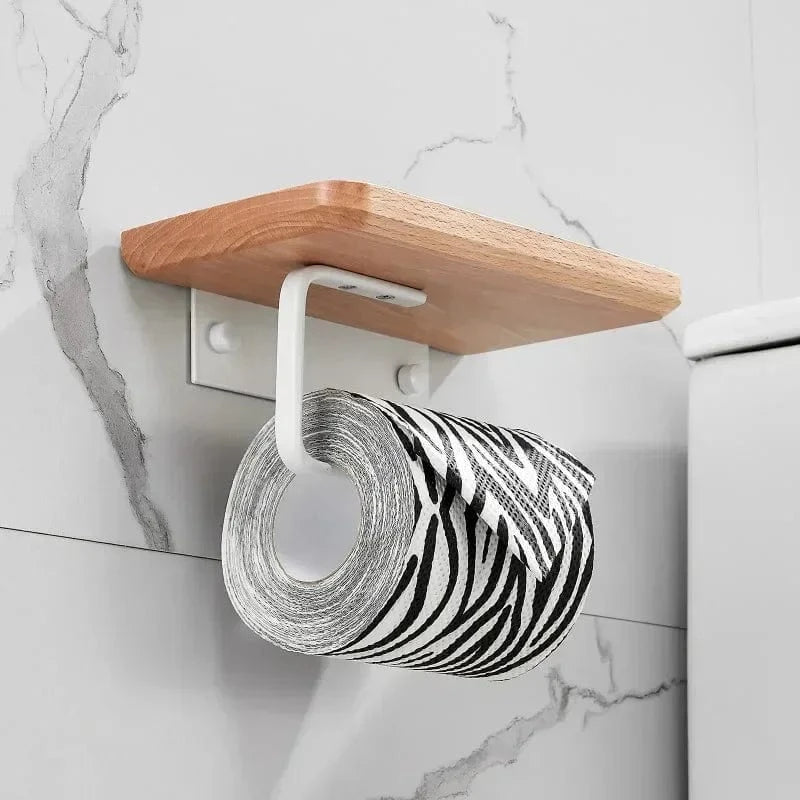 Porte Papier Toilette Bois Flotté - Tablette Design Naturel