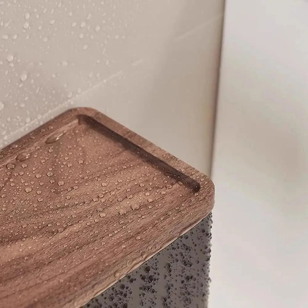 Porte Papier Toilette Bois Métal - Design Bi-Matière