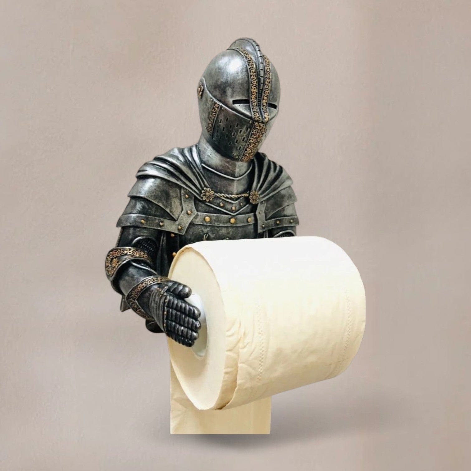 Porte Papier Toilette Chevalier - Armure Médiévale Résine