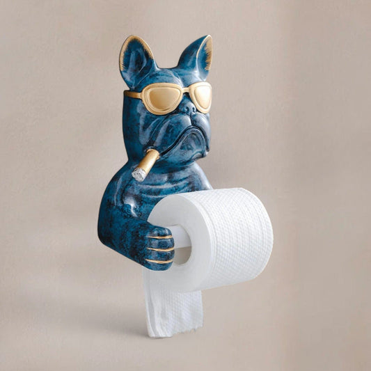 Porte Papier Toilette Chien - Bouledogue Lunettes 2 Coloris