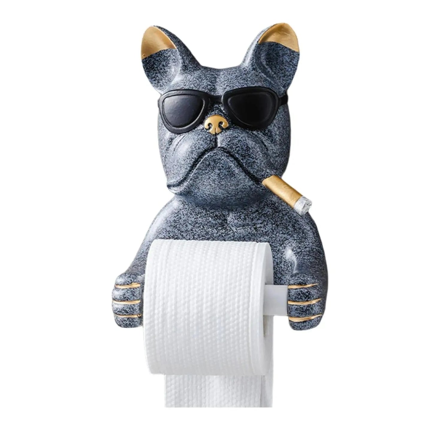 Porte Papier Toilette Chien - Bouledogue Lunettes 2 Coloris