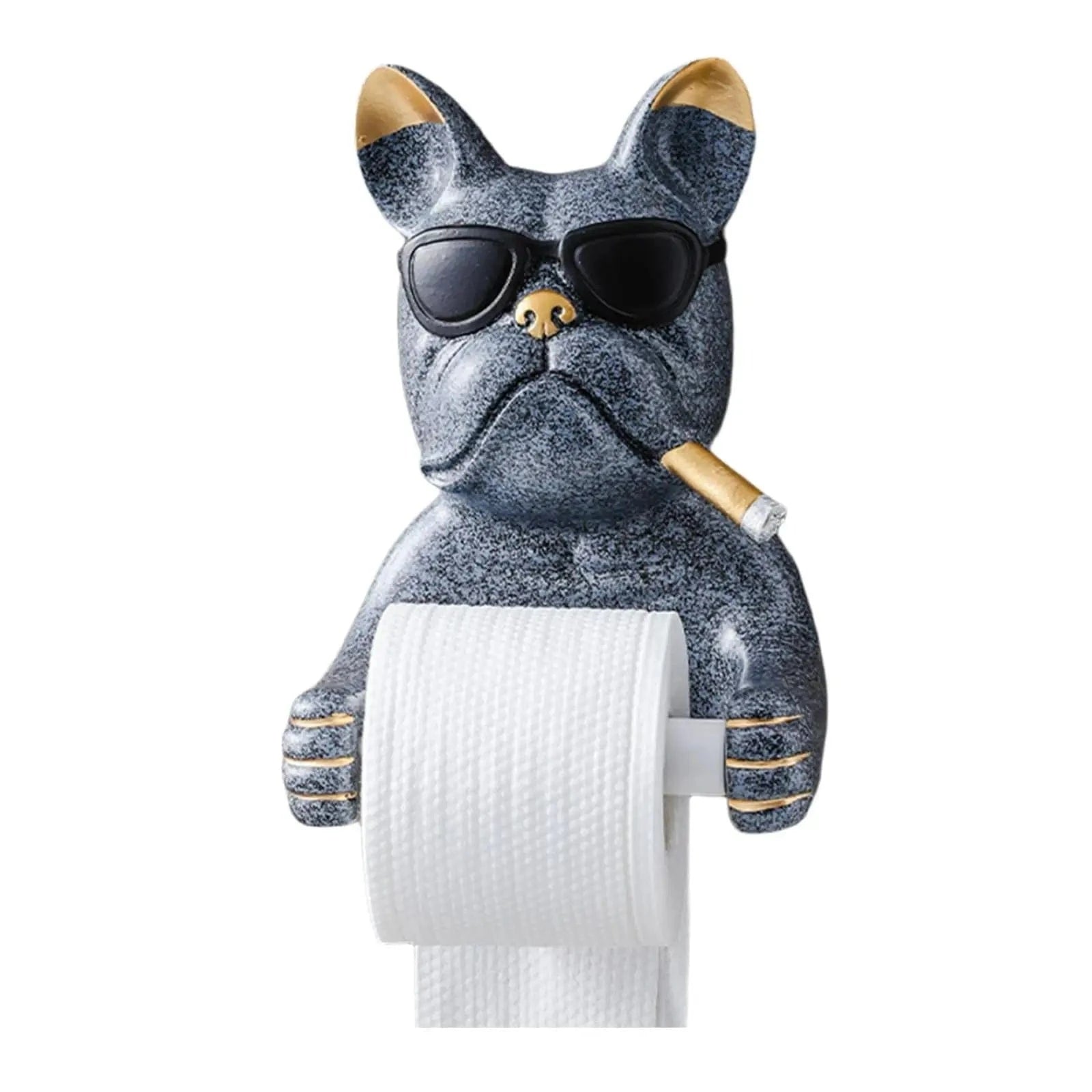 Porte Papier Toilette Chien - Bouledogue Lunettes 2 Coloris