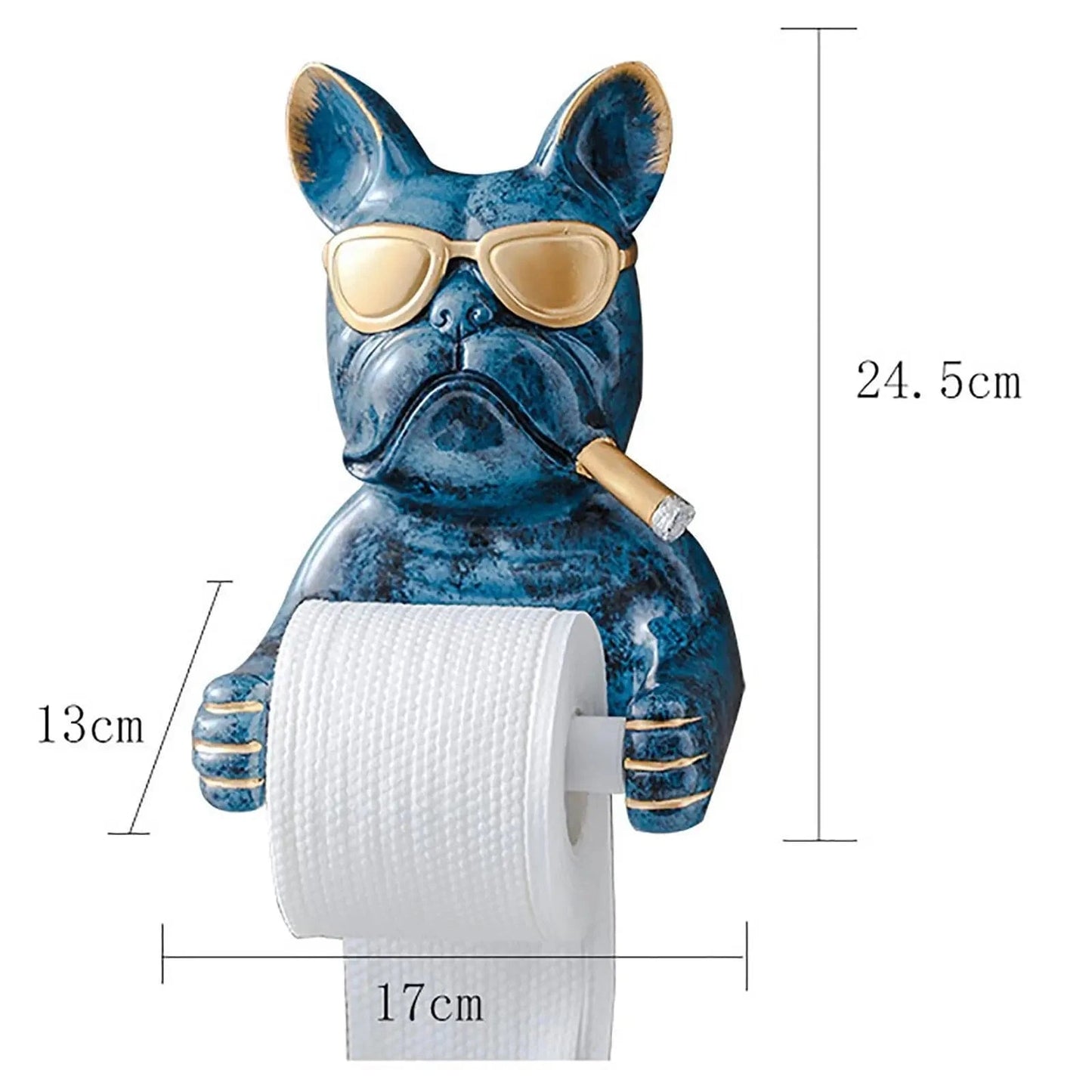Porte Papier Toilette Chien - Bouledogue Lunettes 2 Coloris