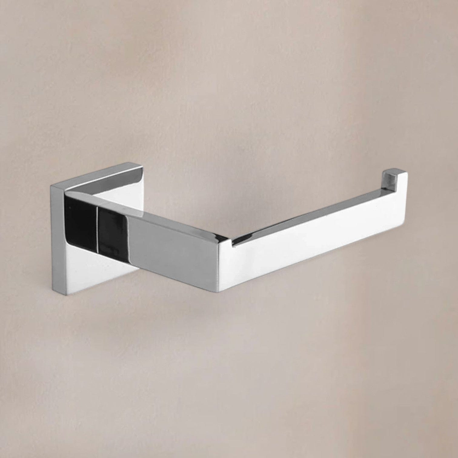 Porte Papier Toilette Chrome - Design Géométrique Premium
