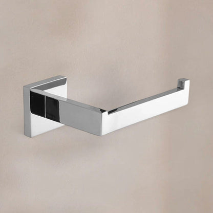 Porte Papier Toilette Chrome - Design Géométrique Premium