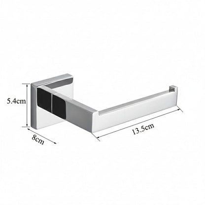 Porte Papier Toilette Chrome - Design Géométrique Premium