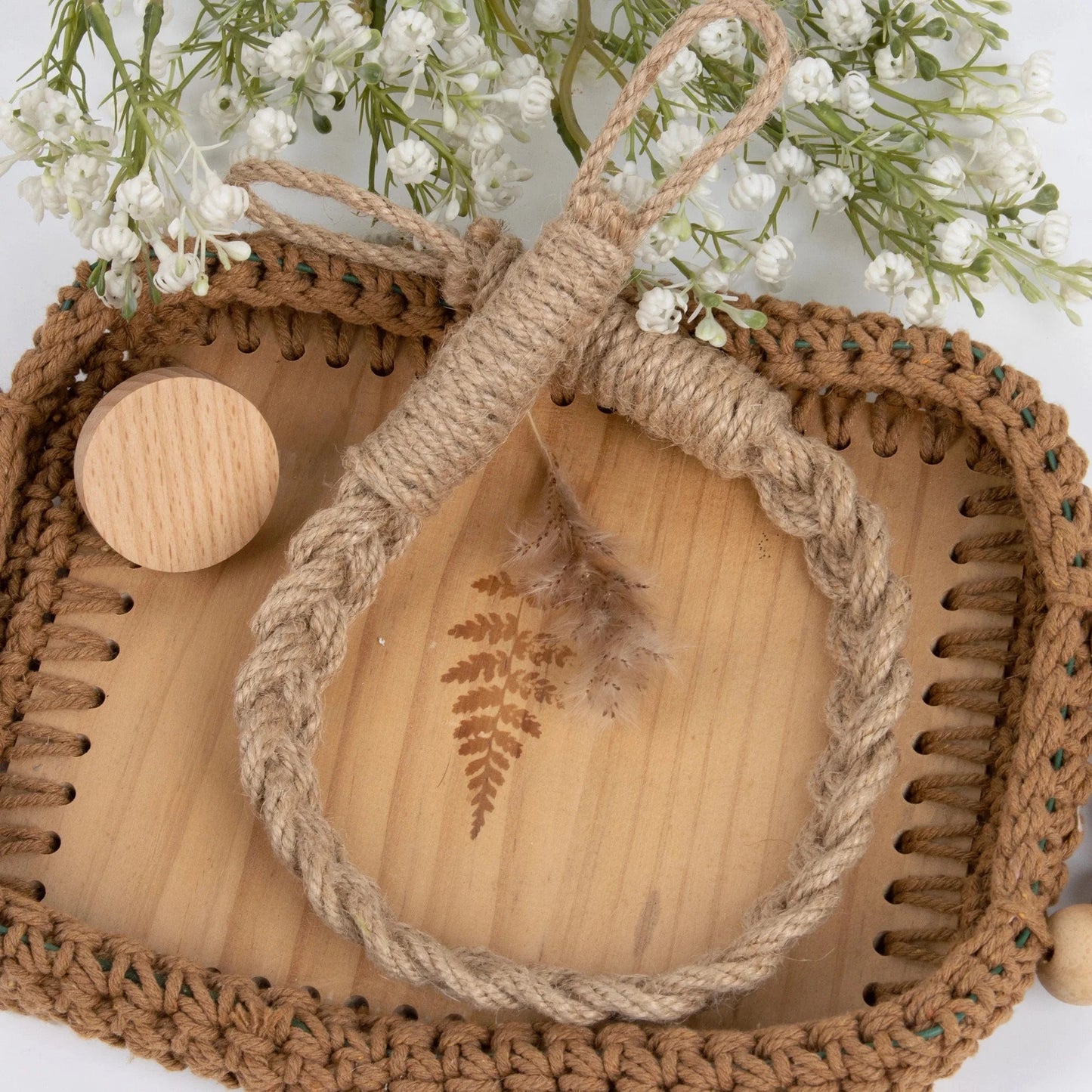 Porte Papier Toilette Corde - Design Bohème Macramé Sans Perçage