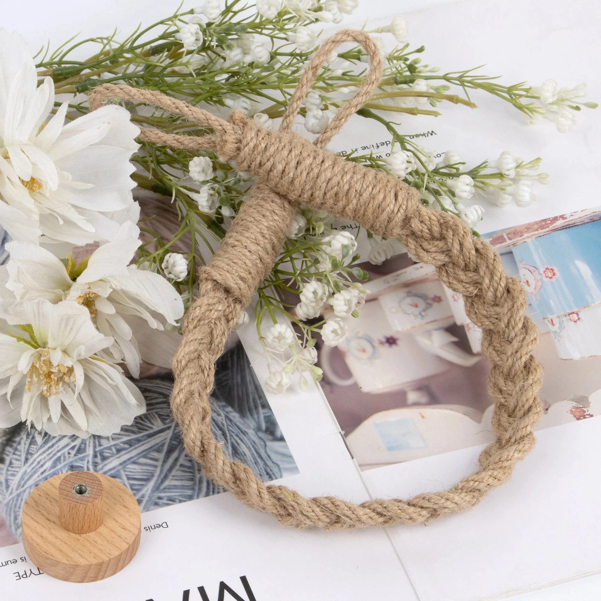 Porte Papier Toilette Corde - Design Bohème Macramé Sans Perçage