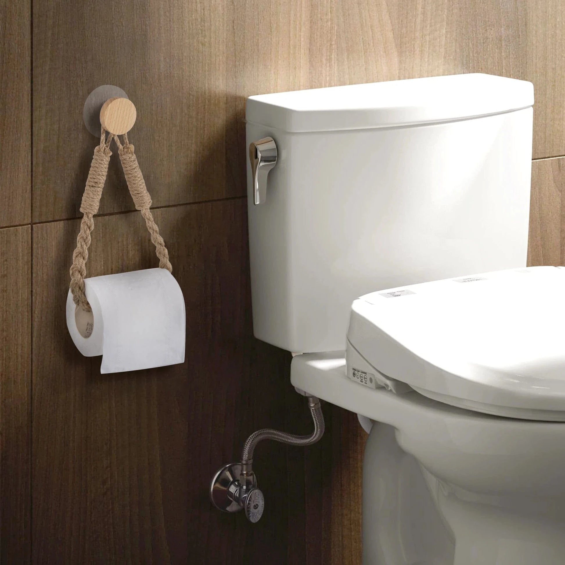 Porte Papier Toilette Corde - Design Bohème Macramé Sans Perçage
