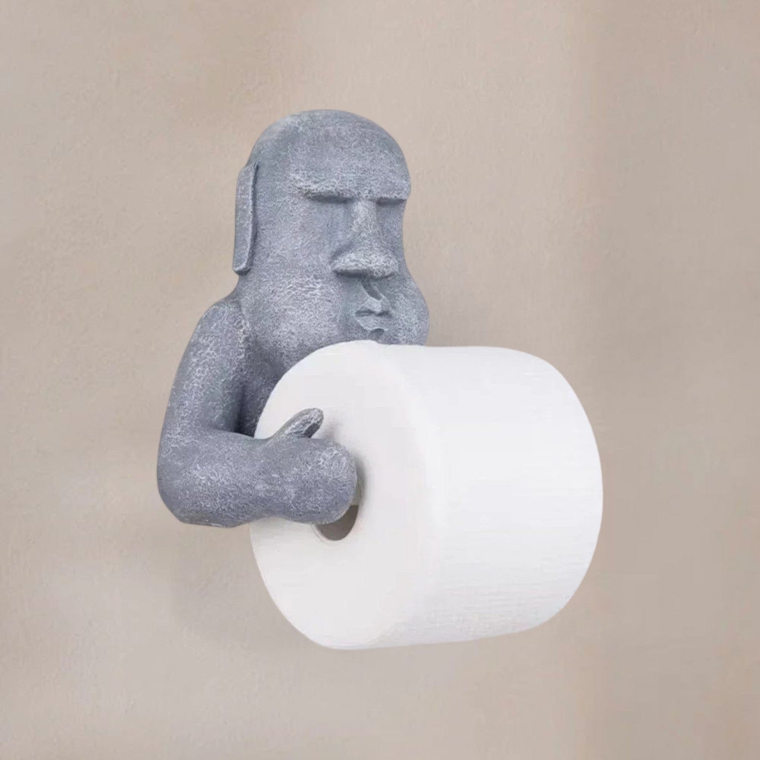 Porte Papier Toilette Déco - Statue Moai Île de Pâques Résine