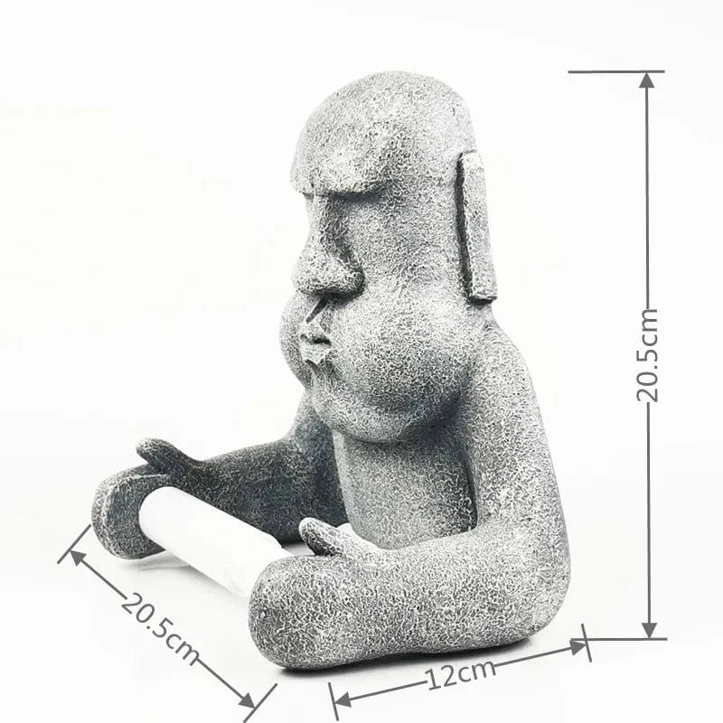 Porte Papier Toilette Déco - Statue Moai Île de Pâques Résine