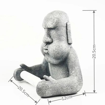 Porte Papier Toilette Déco - Statue Moai Île de Pâques Résine