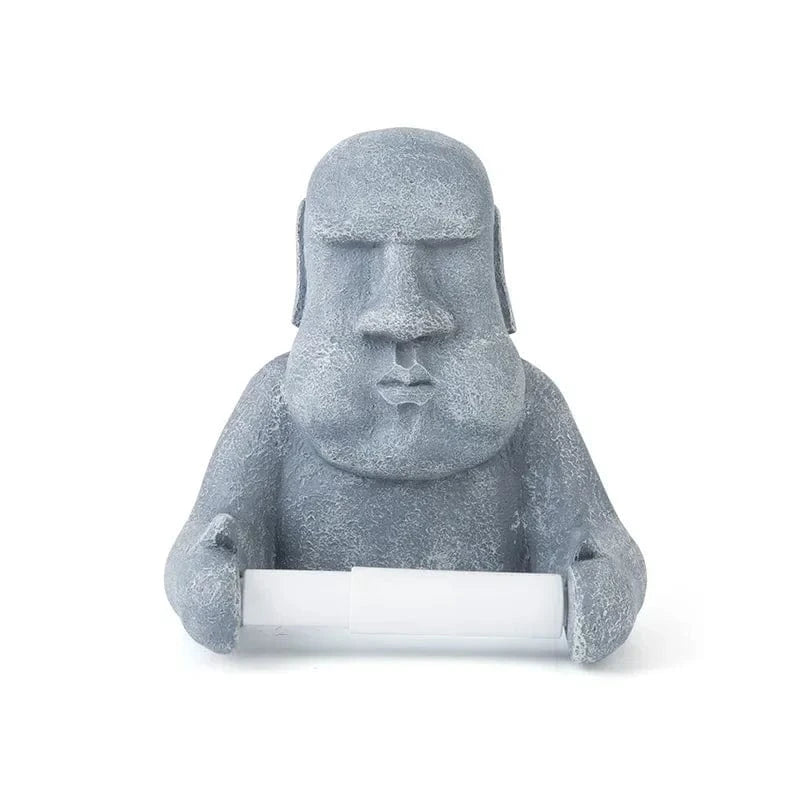 Porte Papier Toilette Déco - Statue Moai Île de Pâques Résine