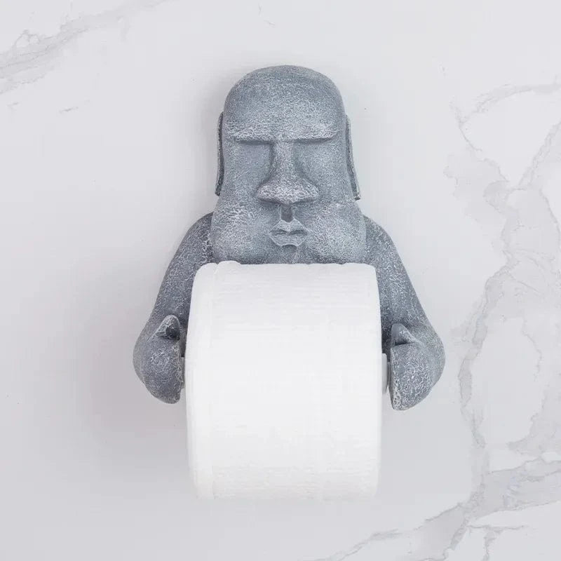 Porte Papier Toilette Déco - Statue Moai Île de Pâques Résine