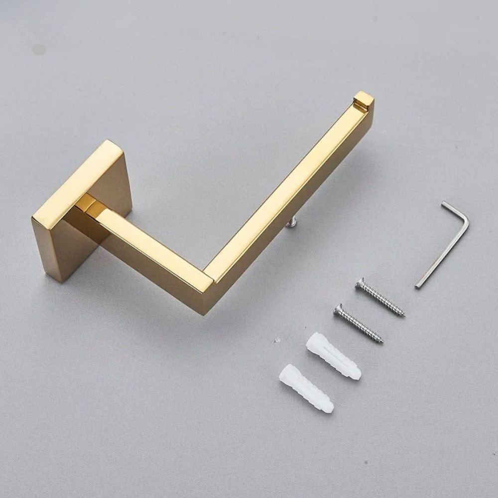 Porte Papier Toilette Doré Poli - Finition Miroir Premium