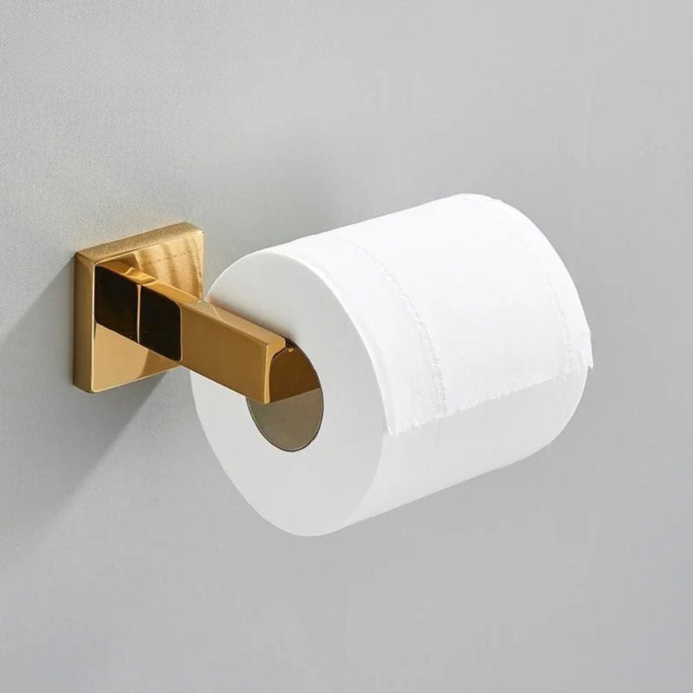 Porte Papier Toilette Doré Poli - Finition Miroir Premium
