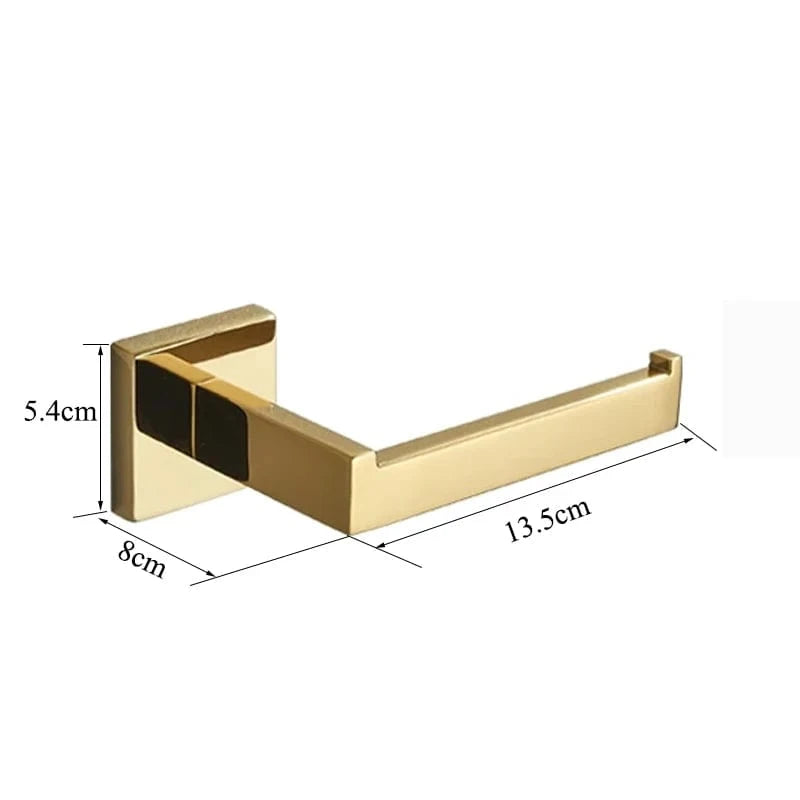 Porte Papier Toilette Doré Poli - Finition Miroir Premium