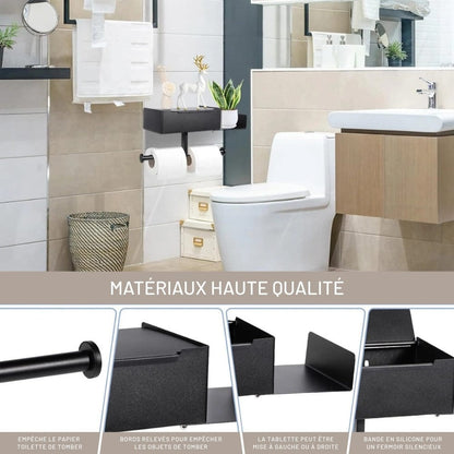 Porte Papier Toilette Double Rouleaux - Station Premium Multifonction