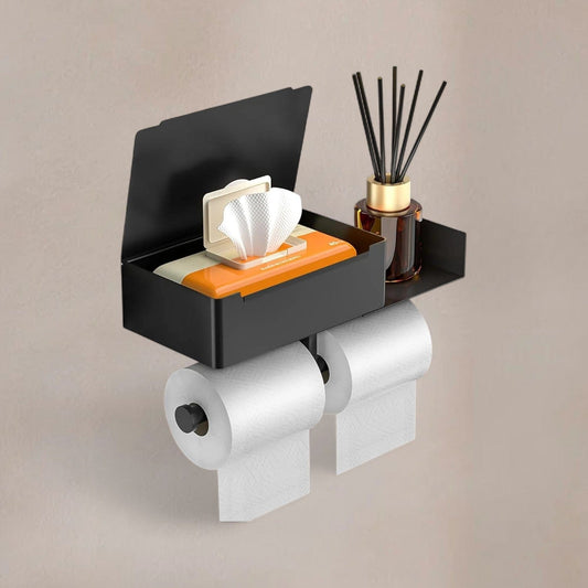 Porte Papier Toilette Double Rouleaux - Station Premium Multifonction