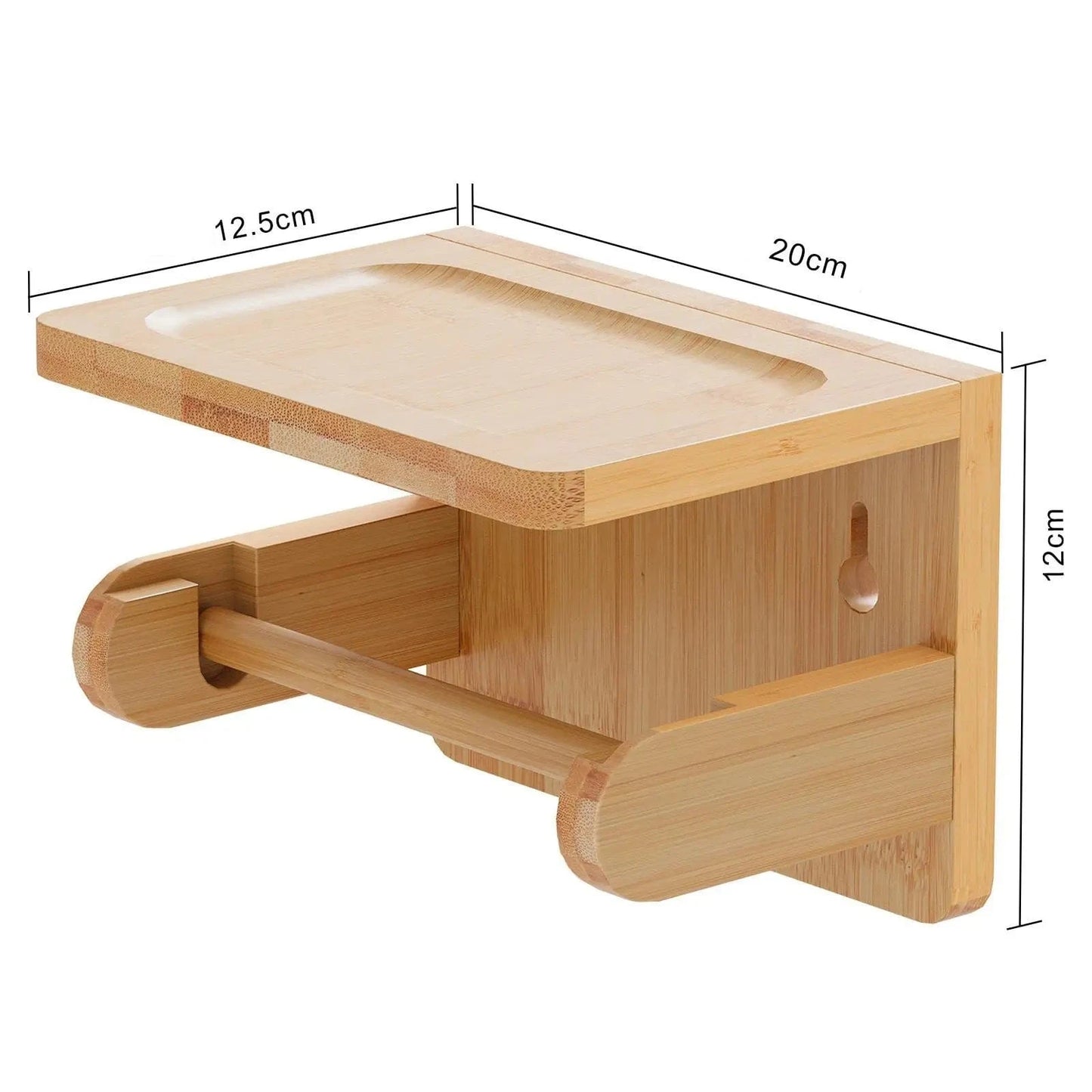 Porte Papier Toilette en Bambou - Tablette Anti-Glisse Éco