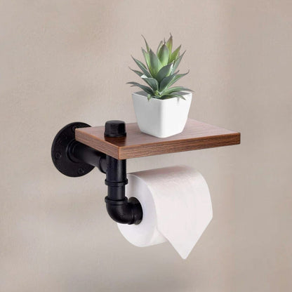 Porte Papier Toilette Industriel - Plateau Bois Tuyauterie