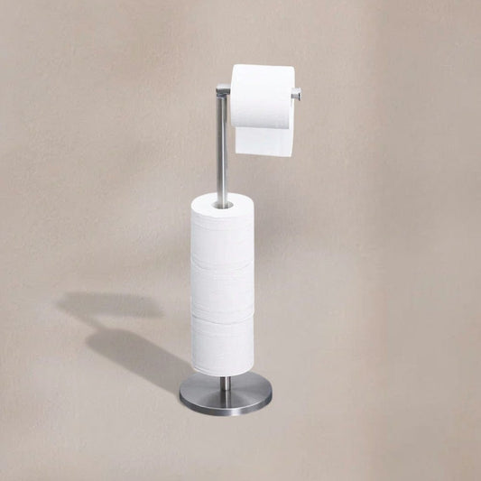 Porte Papier Toilette Inox sur Pied - Bras Articulé 2-en-1