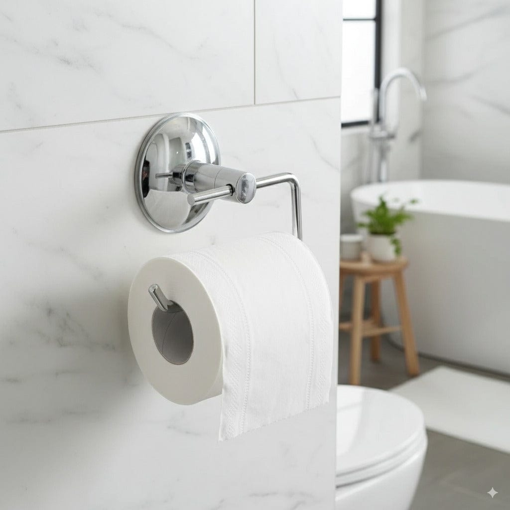 Porte Papier Toilette Inox Ventouse - Installation Sans Trou