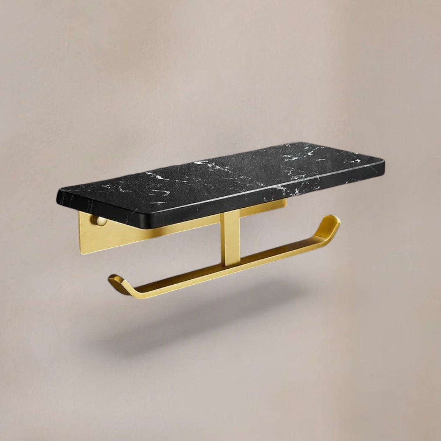 Porte Papier Toilette Luxe - Double Marbre Noir Or Premium