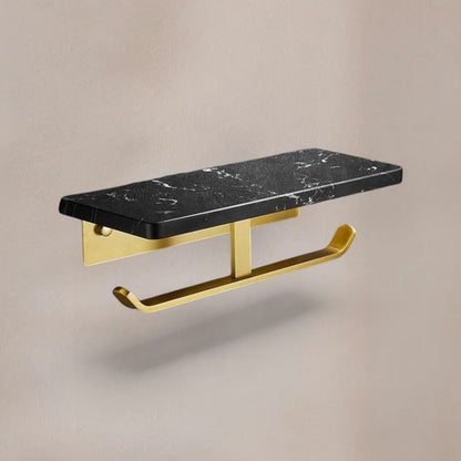 Porte Papier Toilette Luxe - Double Marbre Noir Or Premium