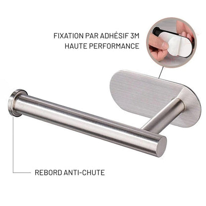 Porte Papier Toilette Metal Argenté - Sans Perçage