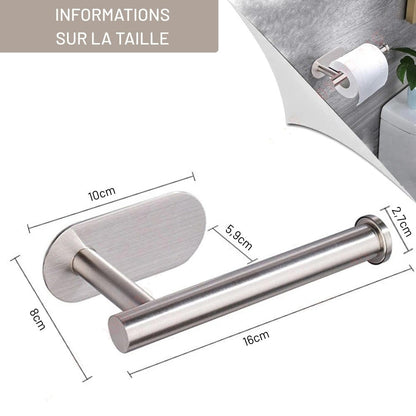 Porte Papier Toilette Metal Argenté - Sans Perçage