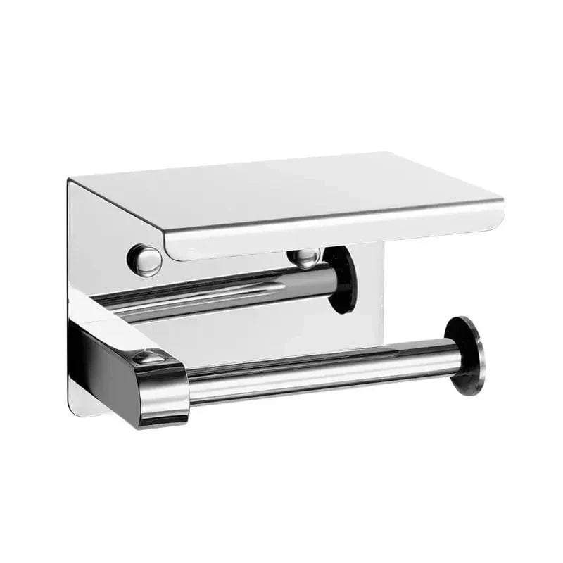 Porte Papier Toilette Mural Inox - Design avec Tablette 2-en-1