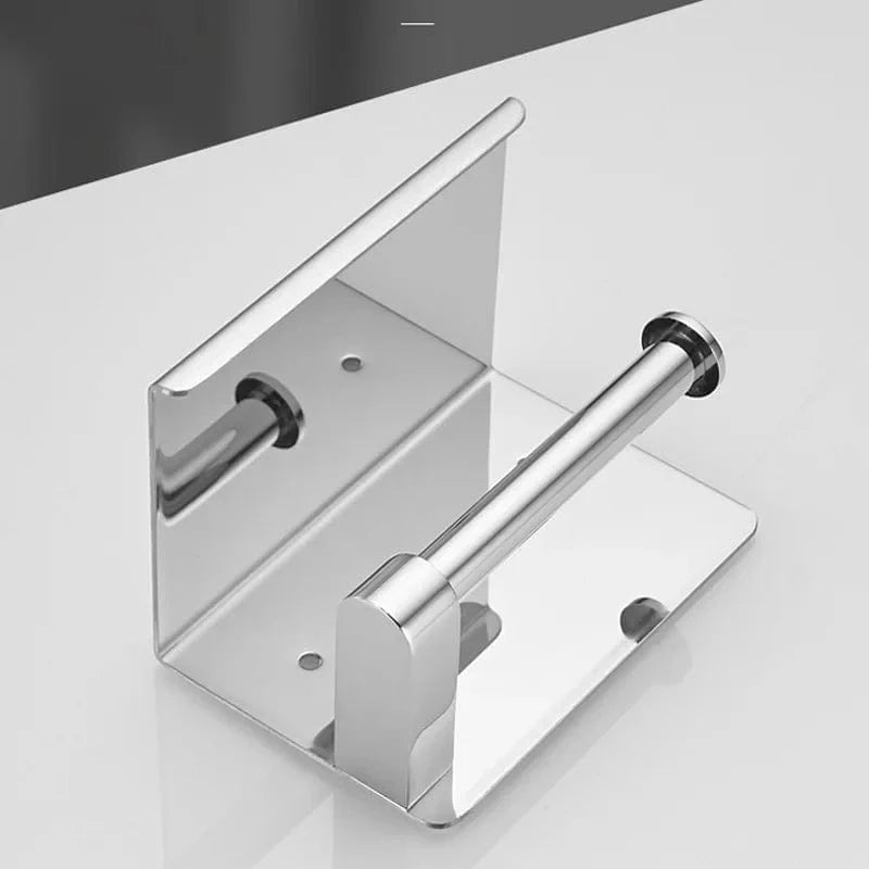Porte Papier Toilette Mural Inox - Design avec Tablette 2-en-1