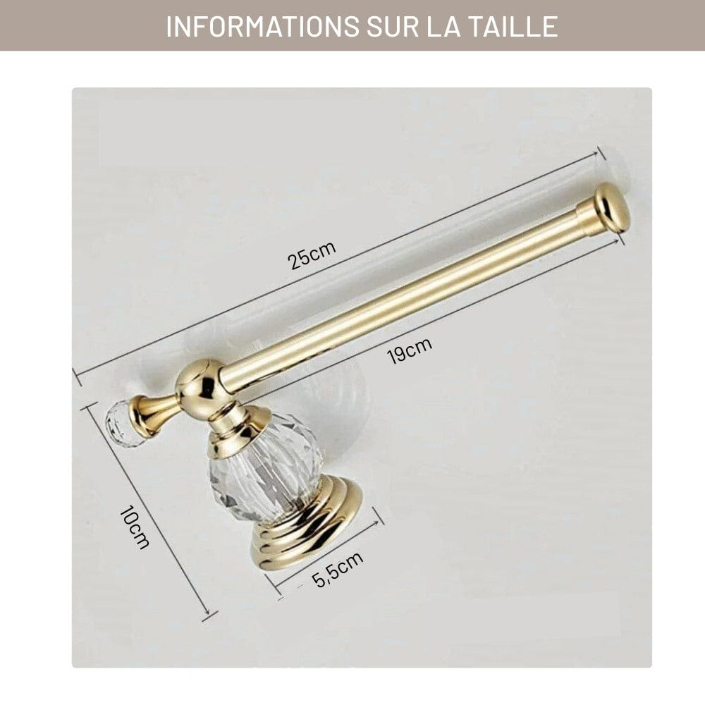 Porte Papier Toilette Or - Cristal Luxe Finition Dorée