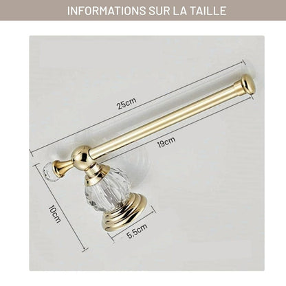 Porte Papier Toilette Or - Cristal Luxe Finition Dorée