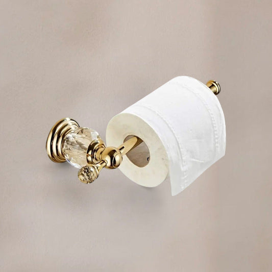 Porte Papier Toilette Or - Cristal Luxe Finition Dorée