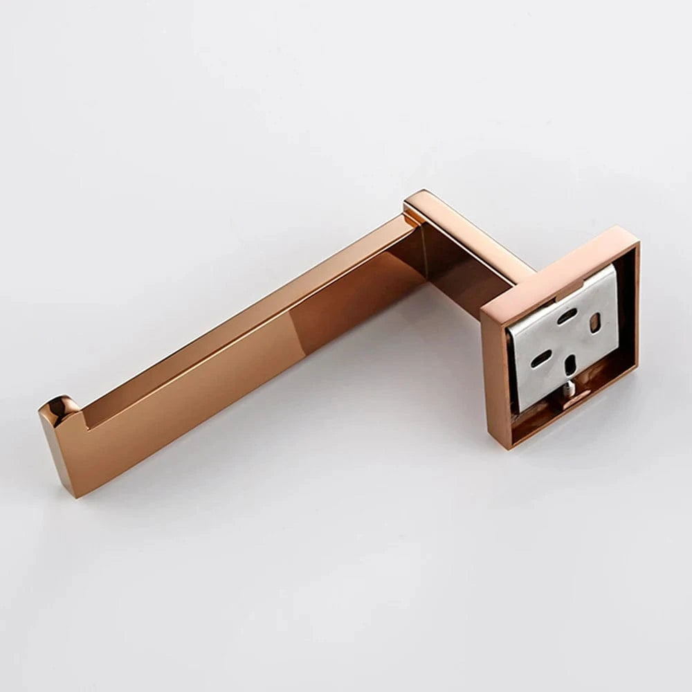 Porte Papier Toilette Or Rosé - Design Géométrique Luxueux